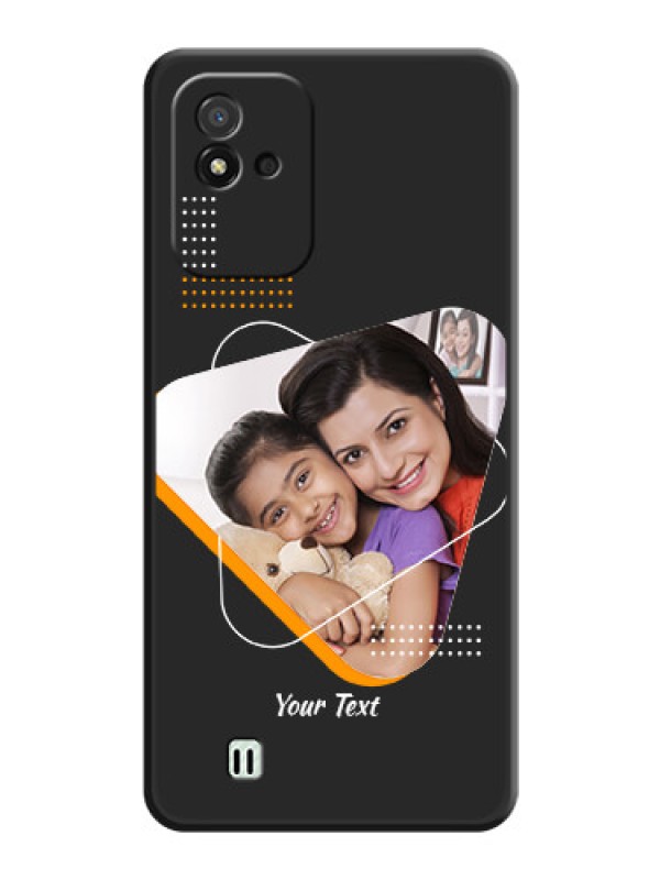 Custom Yellow Triangle on Photo on Space Black Soft Matte Phone Cover - Realme Narzo 50i