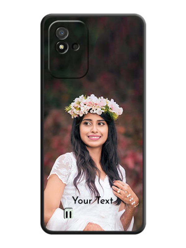 Custom Full Single Pic Upload With Text On Space Black Personalized Soft Matte Phone Covers -Realme Narzo 50I