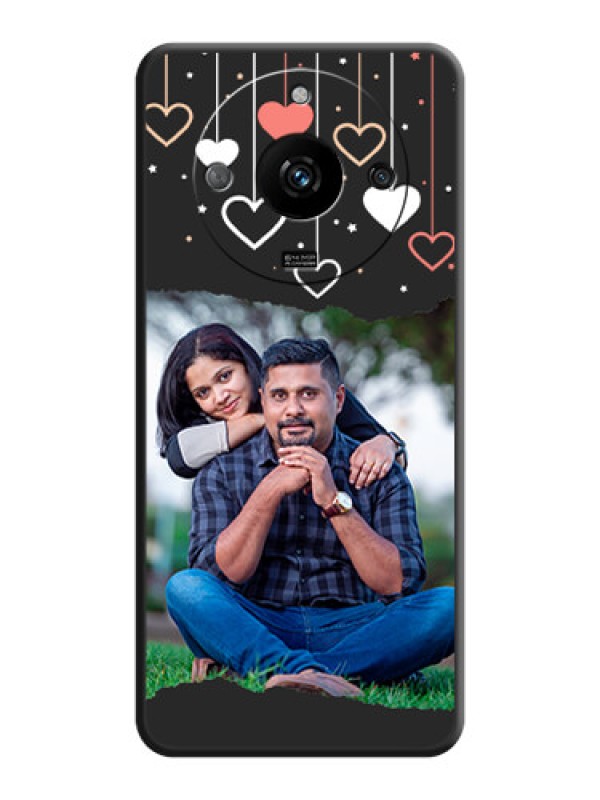 Custom Love Hangings with Splash Wave Picture on Space Black Custom Soft Matte Phone Back Cover - Realme Narzo 60 5G