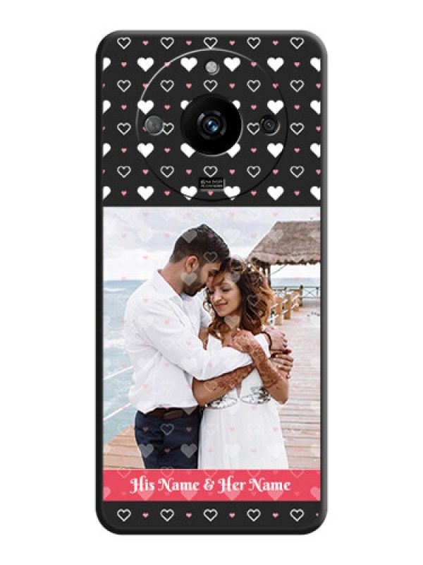Custom White Color Love Symbols with Text Design - Photo on Space Black Soft Matte Phone Cover - Realme Narzo 60 5G
