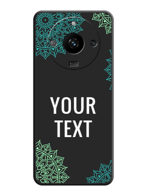 Custom Your Name with Floral Design on Space Black Custom Soft Matte Back Cover - Realme Narzo 60 5G