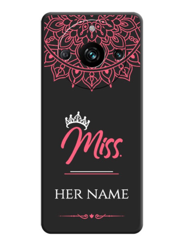 Custom Mrs Name with Floral Design on Space Black Personalized Soft Matte Phone Covers - Narzo 60 Pro 5G