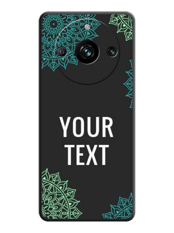 Custom Your Name with Floral Design on Space Black Custom Soft Matte Back Cover - Narzo 60 Pro 5G