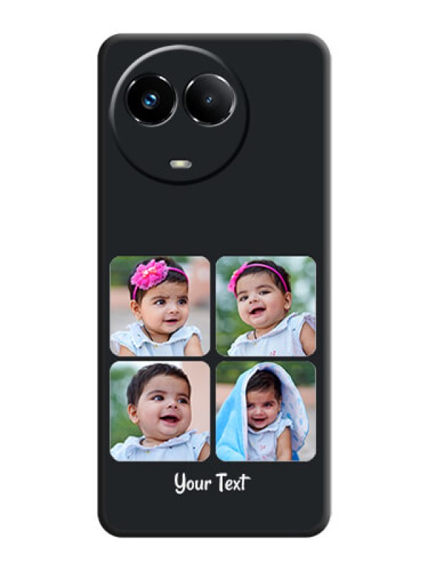 Custom Floral Art with 6 Image Holder on Photo On Space Black Custom Soft Matte Mobile Back Cover - Narzo 60X 5G
