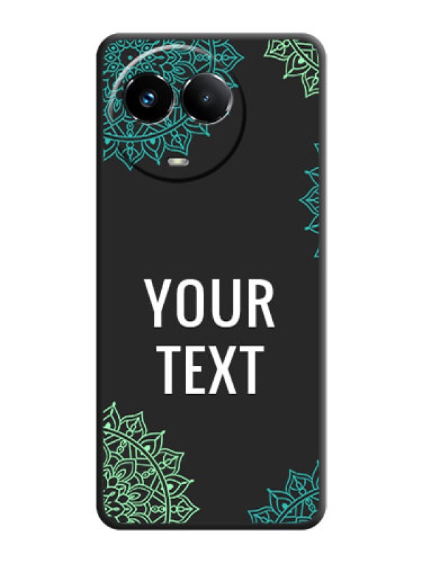 Custom Your Name with Floral Design On Space Black Custom Soft Matte Mobile Back Cover - Narzo 60X 5G