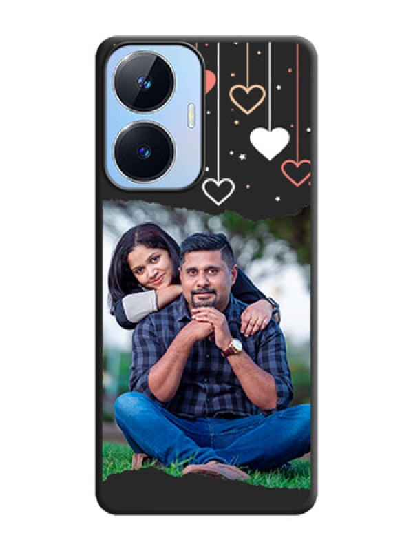 Custom Love Hangings with Splash Wave Picture on Space Black Custom Soft Matte Phone Back Cover - Realme Narzo N55