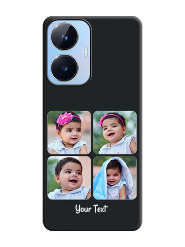 Custom Floral Art with 6 Image Holder on Photo on Space Black Soft Matte Mobile Case - Realme Narzo N55