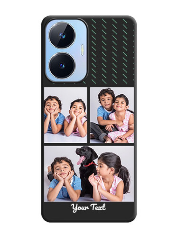 Custom Cross Dotted Pattern with 2 Image Holder  on Personalised Space Black Soft Matte Cases - Realme Narzo N55