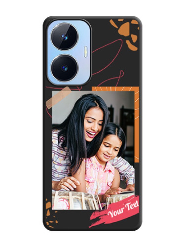 Custom Orange Photo Frame on Space Black Custom Soft Matte Phone Back Cover - Realme Narzo N55