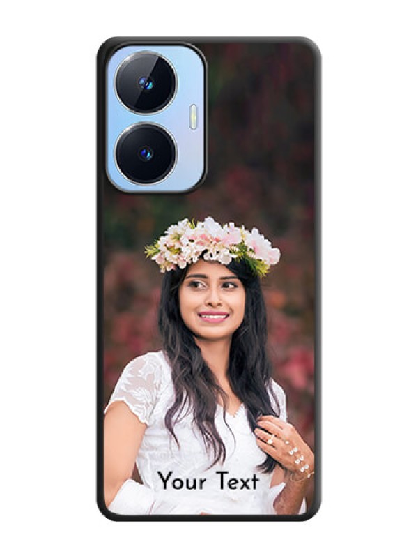 Custom Full Single Pic Upload With Text On Space Black Personalized Soft Matte Phone Covers -Realme Narzo N55