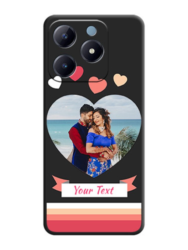 Custom Love Shaped Photo with Colorful Stripes On Space Black Custom Soft Matte Mobile Back Cover - Realme Narzo N63