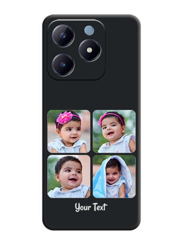 Custom Floral Art with 6 Image Holder on Photo On Space Black Custom Soft Matte Mobile Back Cover - Realme Narzo N63