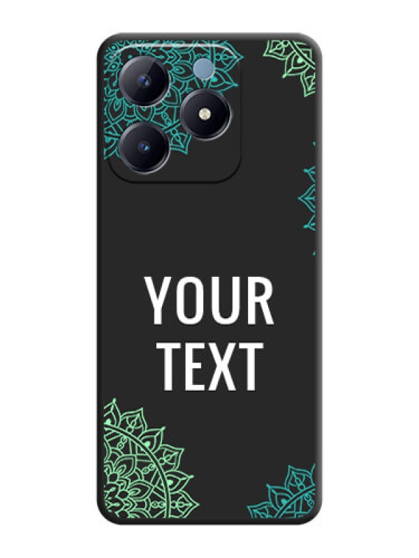 Custom Your Name with Floral Design On Space Black Custom Soft Matte Mobile Back Cover - Realme Narzo N63