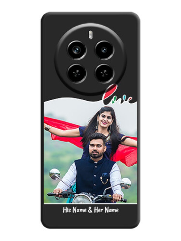 Custom Fall in Love Pattern with Picture on Photo On Space Black Custom Soft Matte Mobile Back Cover - Realme P1 Pro 5G