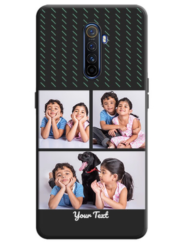 Custom Cross Dotted Pattern with 2 Image Holder  on Personalised Space Black Soft Matte Cases - Realme X2 Pro