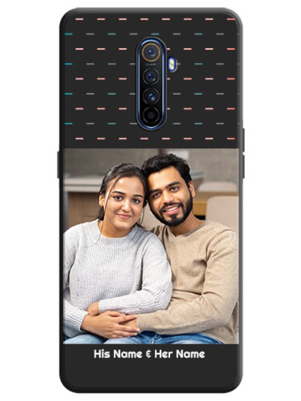 Custom Line Pattern Design with Text on Space Black Custom Soft Matte Phone Back Cover - Realme X2 Pro
