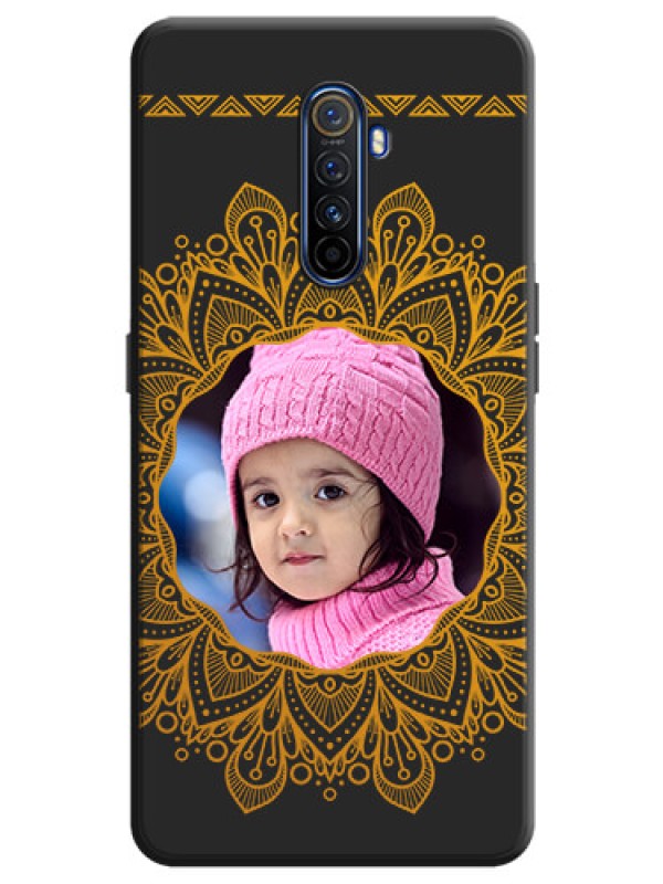 Custom Round Image with Floral Design - Photo on Space Black Soft Matte Mobile Cover - Realme X2 Pro