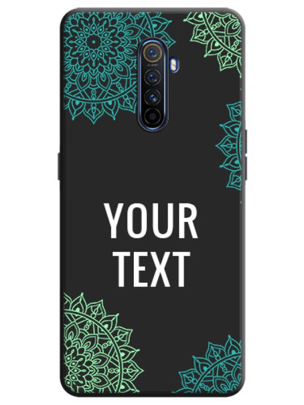 Custom Your Name with Floral Design on Space Black Custom Soft Matte Back Cover - Realme X2 Pro