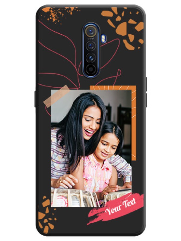 Custom Orange Photo Frame on Space Black Custom Soft Matte Phone Back Cover - Realme X2 Pro