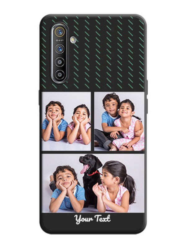 Custom Cross Dotted Pattern with 2 Image Holder  on Personalised Space Black Soft Matte Cases - Realme X2
