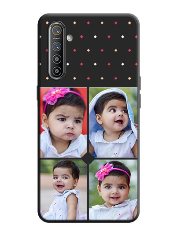 Custom Multicolor Dotted Pattern with 4 Image Holder on Space Black Custom Soft Matte Phone Cases - Realme X2