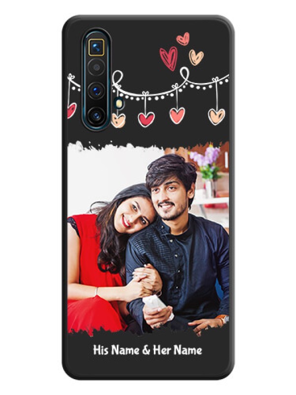 Custom Pink Love Hangings with Name on Space Black Custom Soft Matte Phone Cases - Realme X3 SuperZoom