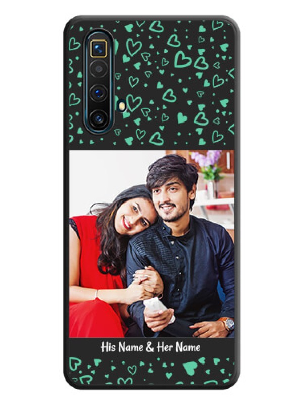 Custom Sea Green Indefinite Love Pattern on Photo on Space Black Soft Matte Mobile Cover - Realme X3 SuperZoom