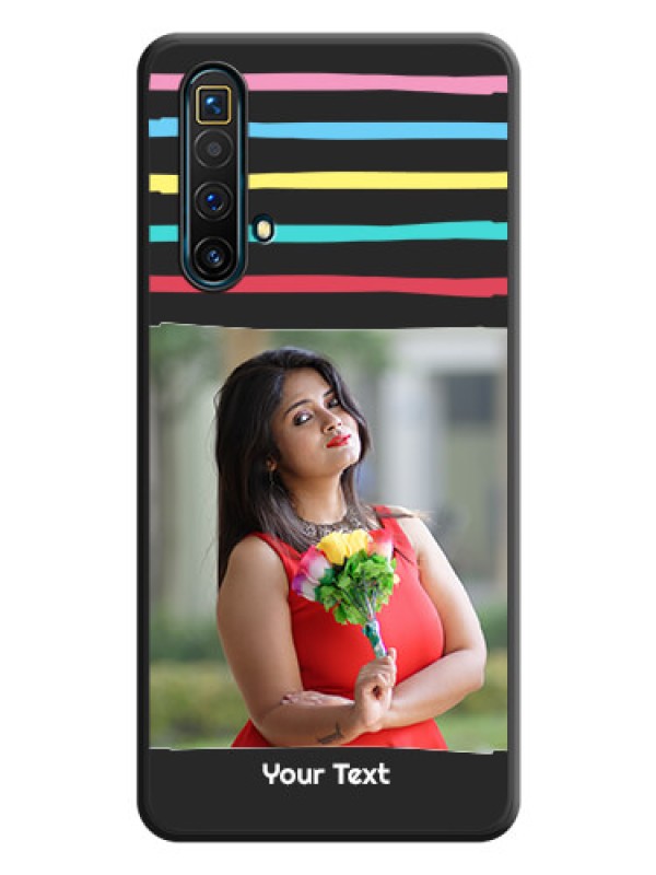 Custom Multicolor Lines with Image on Space Black Personalized Soft Matte Phone Covers - Realme X3 SuperZoom