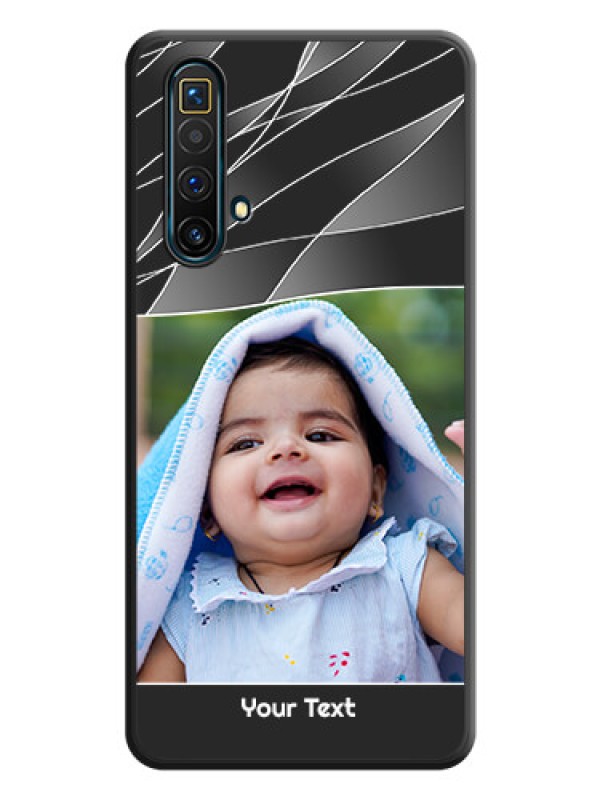 Custom Mixed Wave Lines on Photo on Space Black Soft Matte Mobile Cover - Realme X3 SuperZoom