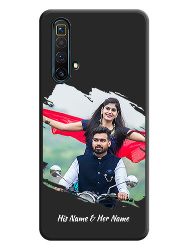 Custom Grunge Brush Strokes on Photo on Space Black Soft Matte Back Cover - Realme X3 SuperZoom
