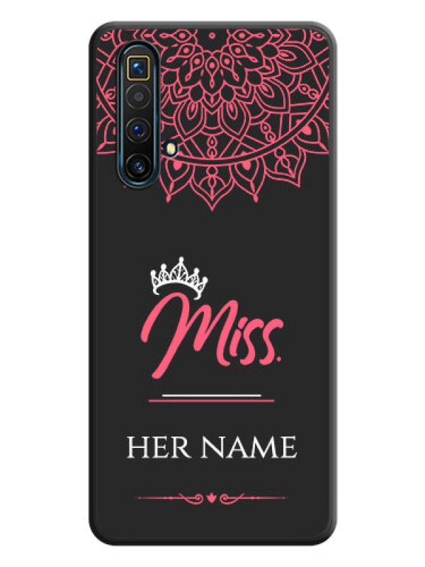Custom Mrs Name with Floral Design on Space Black Personalized Soft Matte Phone Covers - Realme X3 SuperZoom