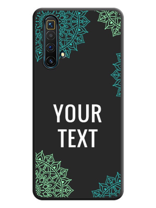 Custom Your Name with Floral Design on Space Black Custom Soft Matte Back Cover - Realme X3 SuperZoom