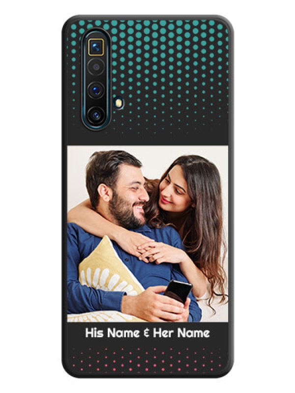 Custom Faded Dots with Grunge Photo Frame and Text on Space Black Custom Soft Matte Phone Cases - Realme X3 SuperZoom
