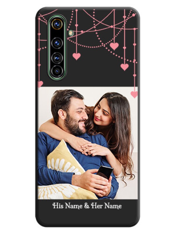 Custom Pink Love Hangings with Text on Space Black Custom Soft Matte Back Cover - Realme X50 Pro 5G