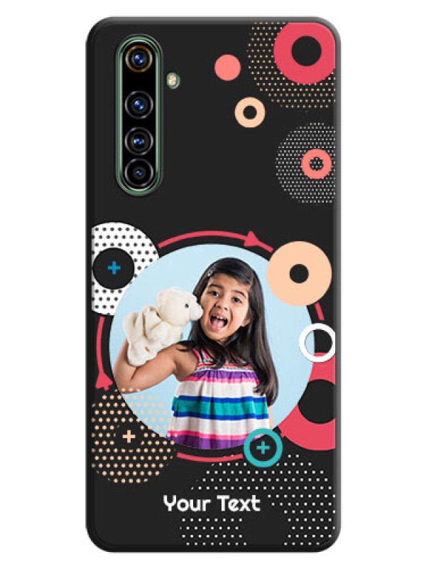 Custom Multicoloured Round Image on Personalised Space Black Soft Matte Cases - Realme X50 Pro 5G