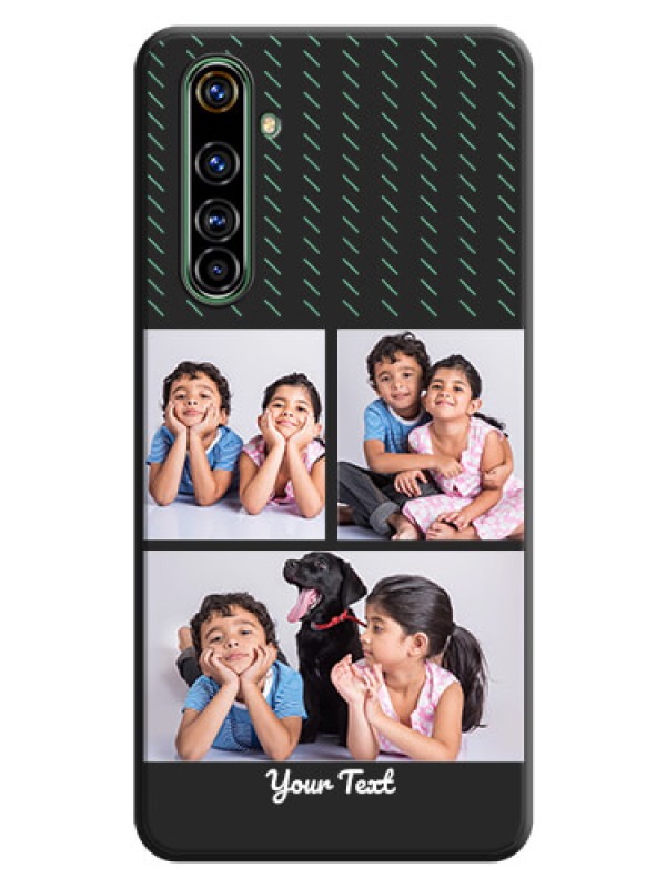 Custom Cross Dotted Pattern with 2 Image Holder  on Personalised Space Black Soft Matte Cases - Realme X50 Pro 5G