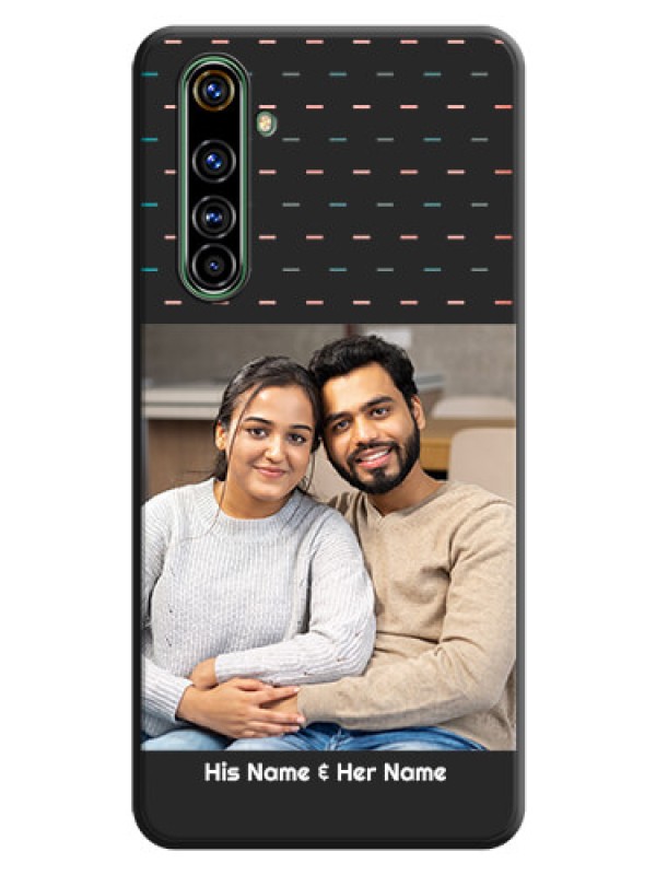 Custom Line Pattern Design with Text on Space Black Custom Soft Matte Phone Back Cover - Realme X50 Pro 5G