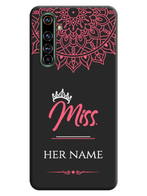 Custom Mrs Name with Floral Design on Space Black Personalized Soft Matte Phone Covers - Realme X50 Pro 5G