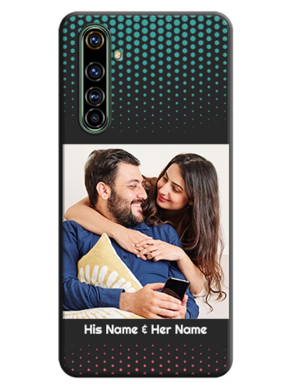 Custom Faded Dots with Grunge Photo Frame and Text on Space Black Custom Soft Matte Phone Cases - Realme X50 Pro 5G
