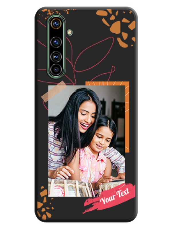 Custom Orange Photo Frame on Space Black Custom Soft Matte Phone Back Cover - Realme X50 Pro 5G