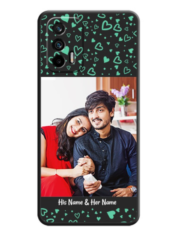 Custom Sea Green Indefinite Love Pattern on Photo on Space Black Soft Matte Mobile Cover - Realme X7 Max 5G