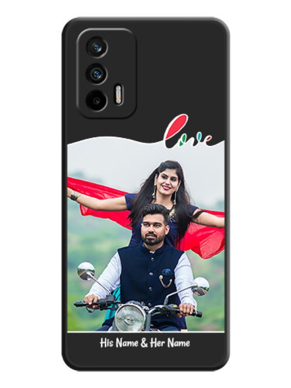 Custom Fall in Love Pattern with Picture on Photo on Space Black Soft Matte Mobile Case - Realme X7 Max 5G