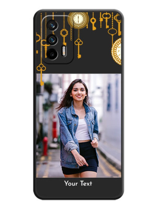Custom Decorative Design with Text on Space Black Custom Soft Matte Back Cover - Realme X7 Max 5G