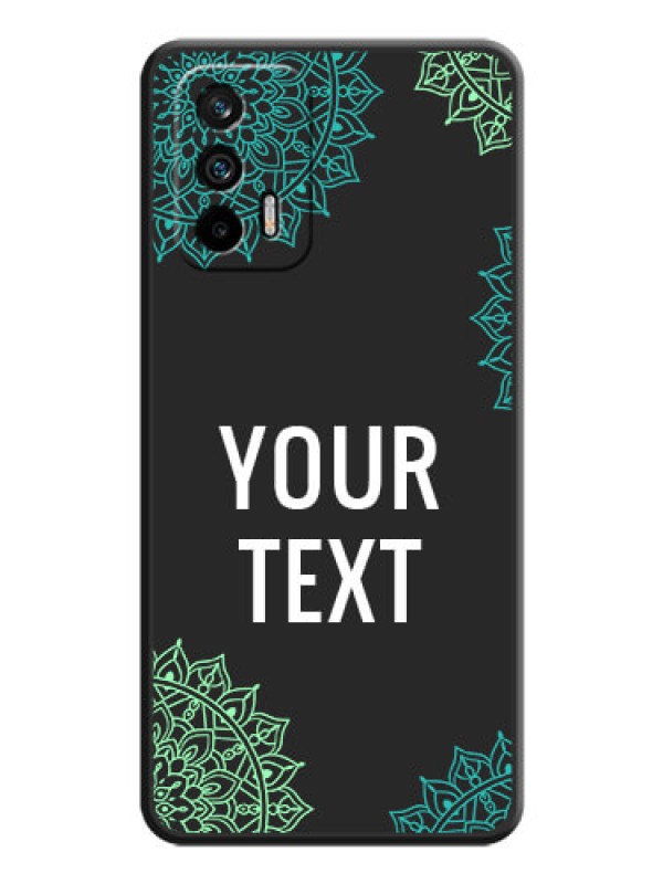 Custom Your Name with Floral Design on Space Black Custom Soft Matte Back Cover - Realme X7 Max 5G