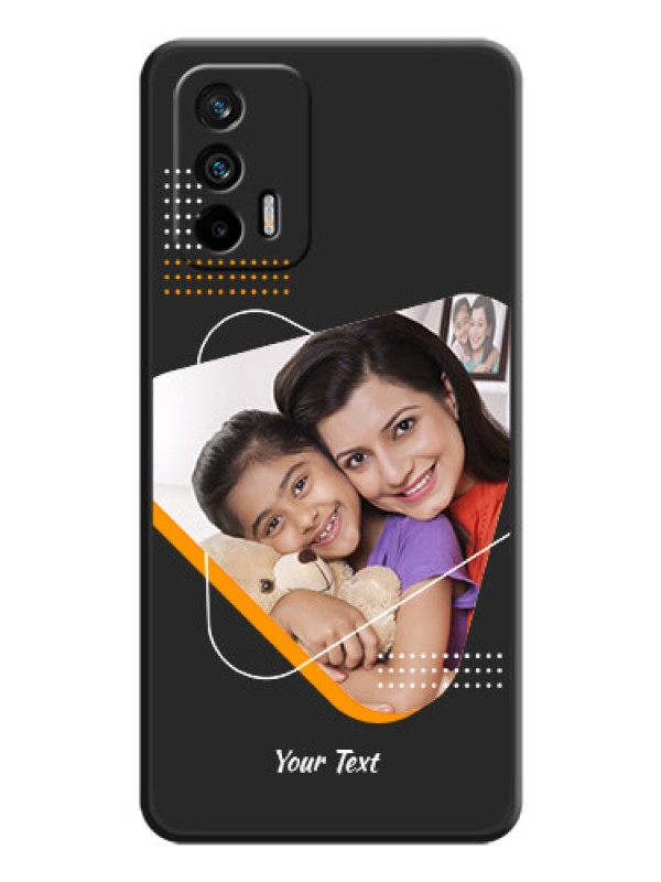 Custom Yellow Triangle on Photo on Space Black Soft Matte Phone Cover - Realme X7 Max 5G