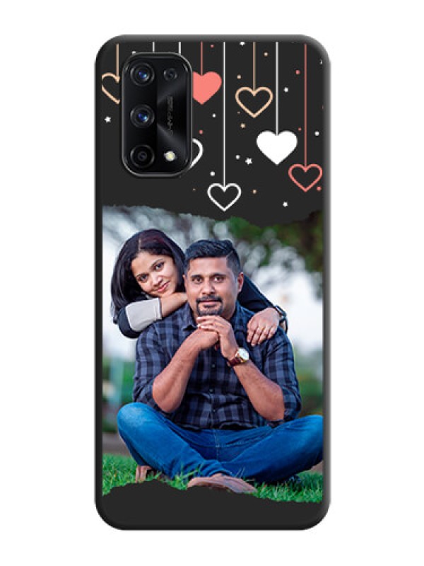 Custom Love Hangings with Splash Wave Picture on Space Black Custom Soft Matte Phone Back Cover - Realme X7 Pro