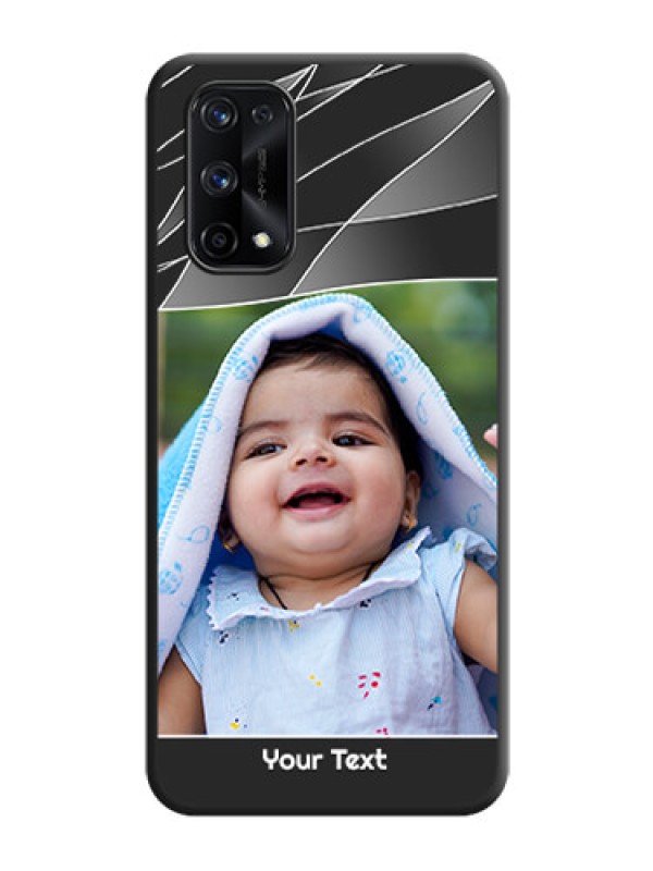 Custom Mixed Wave Lines on Photo on Space Black Soft Matte Mobile Cover - Realme X7 Pro
