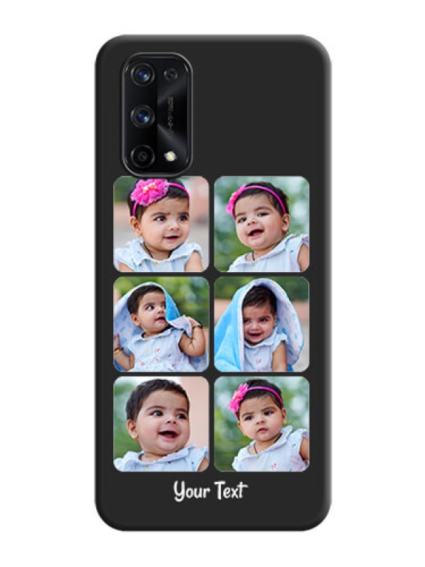 Custom Floral Art with 6 Image Holder on Photo on Space Black Soft Matte Mobile Case - Realme X7 Pro