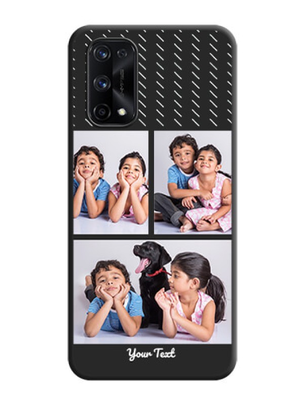 Custom Cross Dotted Pattern with 2 Image Holder  on Personalised Space Black Soft Matte Cases - Realme X7 Pro