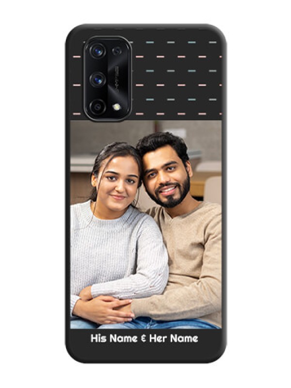 Custom Line Pattern Design with Text on Space Black Custom Soft Matte Phone Back Cover - Realme X7 Pro